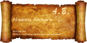 Almássy Barbara névjegykártya
