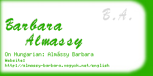 barbara almassy business card