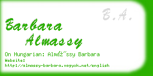 barbara almassy business card